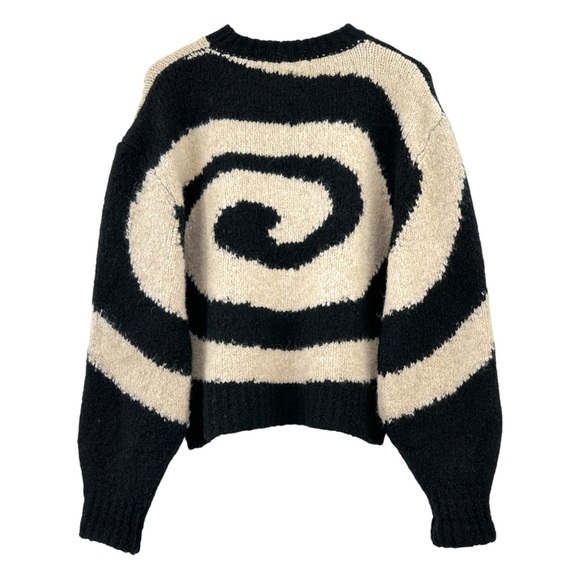 Paloma Wool Twister Pullover - Black White Wool Alpaca Swirl Knit Sweater sz S - Picture 2 of 12